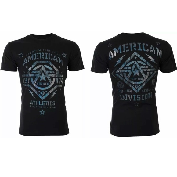 AMERICAN FIGHTER New Mexico Black Hologram Athletic Mens Crewneck T-shirt L-3XL - Picture 1 of 7